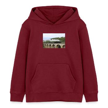 SBB Lok auf Viadukt - Kinder Organic Hoodie Mini Cruiser von Stanley/Stella - Burgunderrot - Vorne - AI Model Kid Female (0cm)