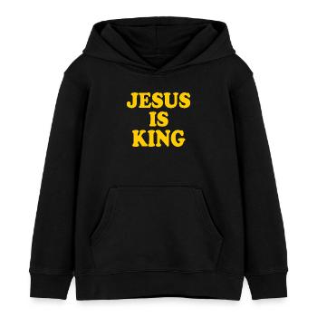 Jesus is king - Kinder Organic Hoodie Mini Cruiser von Stanley/Stella - Schwarz - Vorne - AI Model Kid Male (0cm)