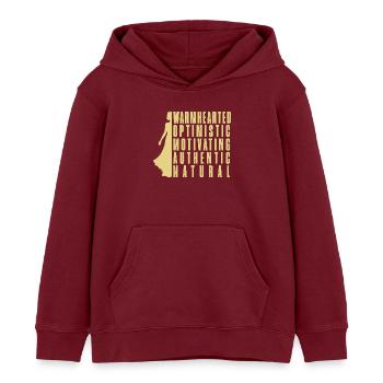 Femme merveilleuse - Sweat à capuche enfant bio Stanley/Stella - bordeaux - Devant - AI Model Kid Female (0cm)