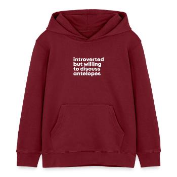 antilope - Sweat à capuche enfant bio Stanley/Stella - bordeaux - Devant - AI Model Kid Female (0cm)