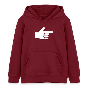 Hand, Zeigefinger, Zeiger - Kinder Organic Hoodie Mini Cruiser von Stanley/Stella - Burgunderrot - Vorne - AI Model Kid Female (0cm)