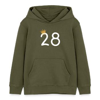 28 - Kids Organic Hoodie by Stanley/Stella - khaki - Front - AI Model Kid Male (0cm)