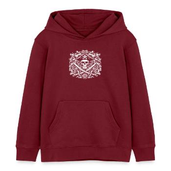 Logo pirate - Sweat à capuche enfant bio Stanley/Stella - bordeaux - Devant - AI Model Kid Female (0cm)