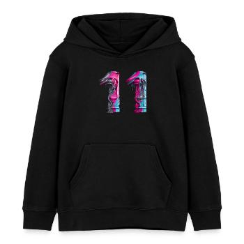NR. 11 NUMMER 11 COOL 11. GEBURTSTAG - Kinder Organic Hoodie Mini Cruiser von Stanley/Stella - Schwarz - Vorne - AI Model Kid Male (0cm)