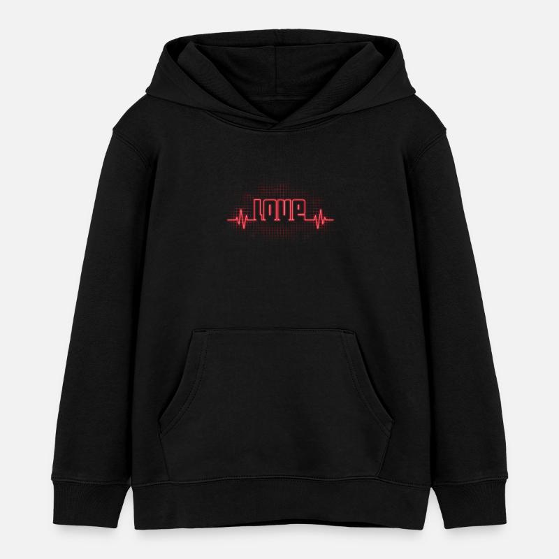 Love - Sweat à capuche enfant bio Stanley/Stella - noir