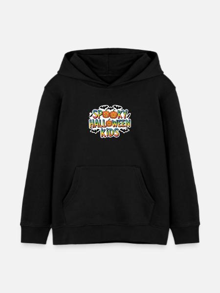 Spooky Halloween Kids - Kids Organic Hoodie by Stanley/Stella - black