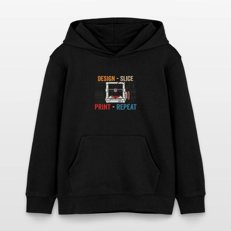 3D-Druck Evolution – Design Slice Print Repeat Kinder Organic Hoodie Mini Cruiser von Stanley/Stella