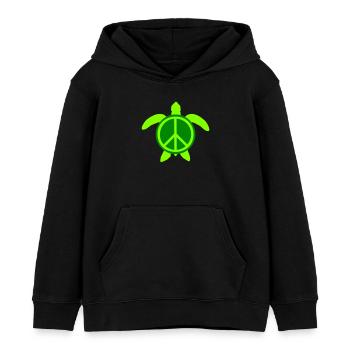 Wasserschildkröte Peace Victory Frieden Liebe süß - Kinder Organic Hoodie Mini Cruiser von Stanley/Stella - Schwarz - Vorne - AI Model Kid Male (0cm)