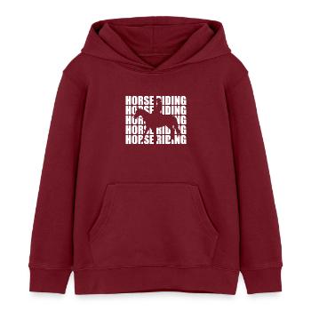 Équitation - Sweat à capuche enfant bio Stanley/Stella - bordeaux - Devant - AI Model Kid Female (0cm)