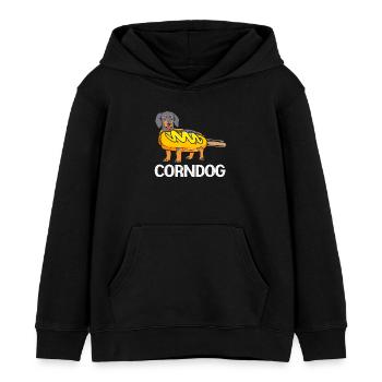 Collation hot-dog - Sweat à capuche enfant bio Stanley/Stella - noir - Devant - AI Model Kid Male (0cm)