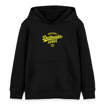 Real Dortmund Hoodie Shirt Mug Romper - Kids Organic Hoodie by Stanley/Stella - black - Front - AI Model Kid Male (0cm)