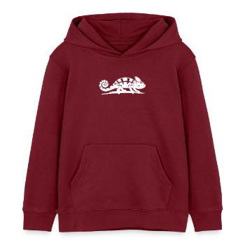 Un caméléon d’enfants erre sur une branche - Sweat à capuche enfant bio Stanley/Stella - bordeaux - Devant - AI Model Kid Female (0cm)