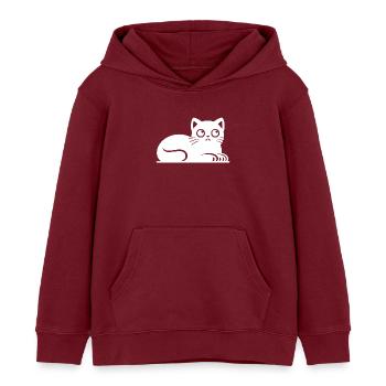 Petit chat gras Dessin - Sweat à capuche enfant bio Stanley/Stella - bordeaux - Devant - AI Model Kid Female (0cm)