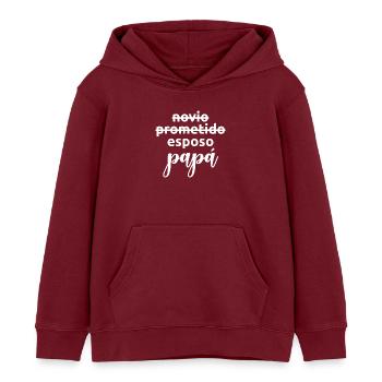 Esposo To Papa Married Men Funny Pregnancy Gift - Sweat à capuche enfant bio Stanley/Stella - bordeaux - Devant - AI Model Kid Female (0cm)