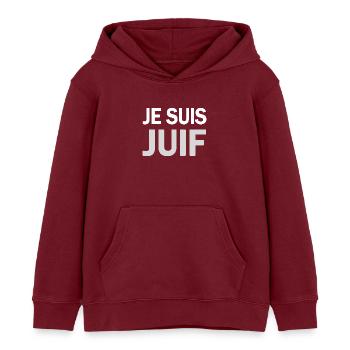 ICH BIN JÜDISCHES T-SHIRT - Kinder Organic Hoodie Mini Cruiser von Stanley/Stella - Burgunderrot - Vorne - AI Model Kid Female (0cm)