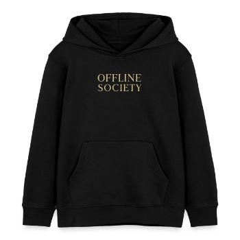Offline Society Schriftzug - Kinder Organic Hoodie Mini Cruiser von Stanley/Stella - Schwarz - Vorne - AI Model Kid Male (0cm)