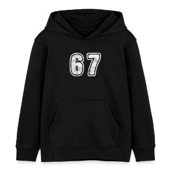 67 Zahl Nummer Grosse Schrift Vintage Zahlendesign - Kinder Organic Hoodie Mini Cruiser von Stanley/Stella - Schwarz - Vorne - AI Model Kid Male (0cm)