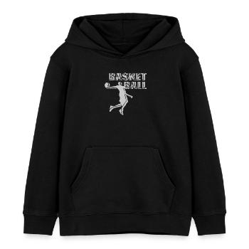 Sports Basketball - Sweat à capuche enfant bio Stanley/Stella - noir - Devant - AI Model Kid Male (0cm)