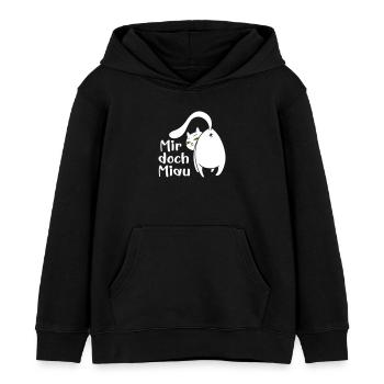 Katze lustig Miau egal lustige Sprüche Haustier - Kinder Organic Hoodie Mini Cruiser von Stanley/Stella - Schwarz - Vorne - AI Model Kid Male (0cm)