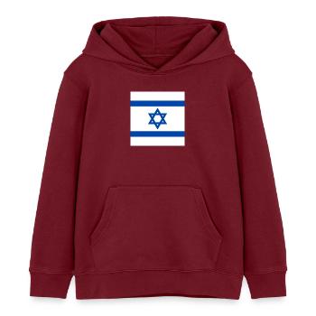 Israel - Sweat à capuche enfant bio Stanley/Stella - bordeaux - Devant - AI Model Kid Female (0cm)