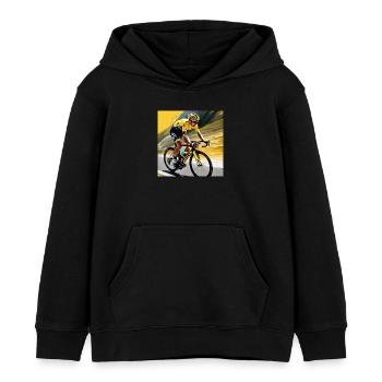 Vivid Velocity: Chasing Yellow - Kids Organic Hoodie by Stanley/Stella - black - Front - AI Model Kid Male (0cm)