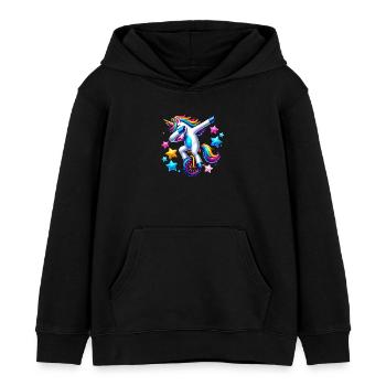 Dabbing Licorne sur la conception d’un monocycle - Sweat à capuche enfant bio Stanley/Stella - noir - Devant - AI Model Kid Male (0cm)