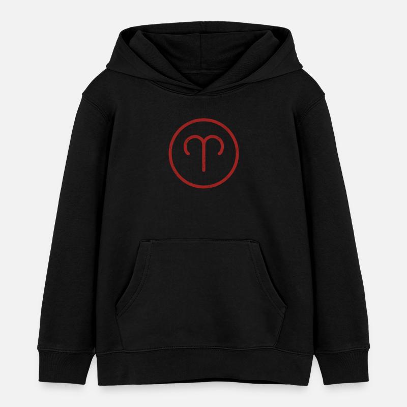 Signe du zodiaque Bélier - Sweat à capuche enfant bio Stanley/Stella - noir