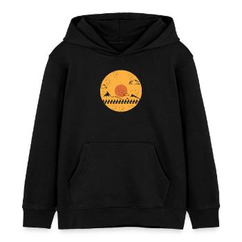 Vinyle - Sweat à capuche enfant bio Stanley/Stella - noir - Devant - AI Model Kid Male (0cm)