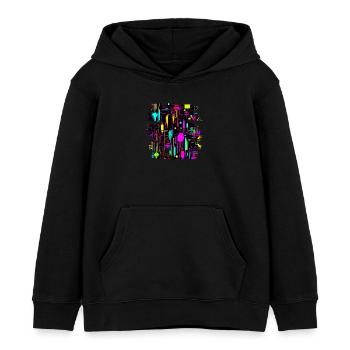 Neon Farben Bunt Kreativ Style Glow - Kinder Organic Hoodie Mini Cruiser von Stanley/Stella - Schwarz - Vorne - AI Model Kid Male (0cm)