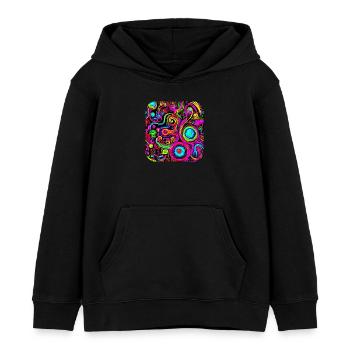 Neon Style Kreativ House Party Glow - Kinder Organic Hoodie Mini Cruiser von Stanley/Stella - Schwarz - Vorne - AI Model Kid Male (0cm)