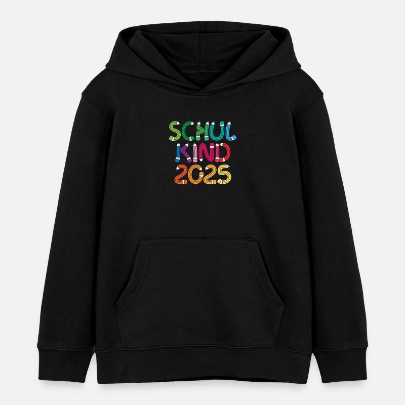 Schulkind 2025 Einschulung Schulanfang - Kinder Organic Hoodie Mini Cruiser von Stanley/Stella - Schwarz