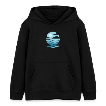 Blue Horizon – Retro Lake Dream - Kinder Organic Hoodie Mini Cruiser von Stanley/Stella - Schwarz - Vorne - AI Model Kid Male (0cm)