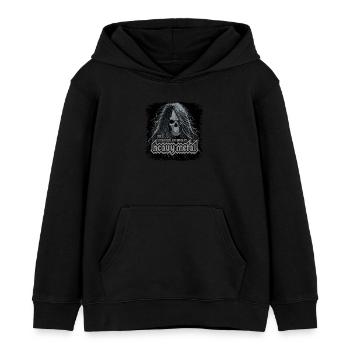 Die Situation erfordert Heavy Metal - Kinder Organic Hoodie Mini Cruiser von Stanley/Stella - Schwarz - Vorne - AI Model Kid Male (0cm)