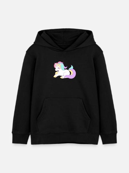 Einhorn - Kinder Organic Hoodie Mini Cruiser von Stanley/Stella - Schwarz