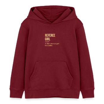 Schiedsrichter - Kinder Organic Hoodie Mini Cruiser von Stanley/Stella - Burgunderrot - Vorne - AI Model Kid Female (0cm)