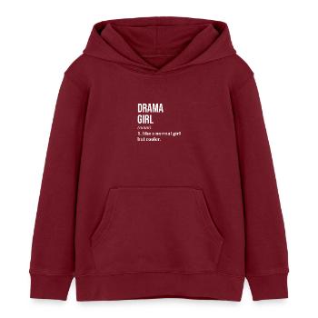 drame - Sweat à capuche enfant bio Stanley/Stella - bordeaux - Devant - AI Model Kid Female (0cm)