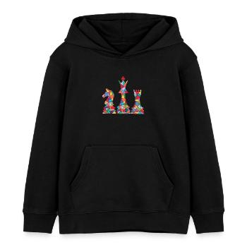 Schachspieler Schachfiguren Jungen Mädchen Schach - Kinder Organic Hoodie Mini Cruiser von Stanley/Stella - Schwarz - Vorne - AI Model Kid Male (0cm)