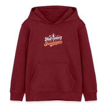 demi-siècle manigances chapeau de fête anniversaire - Sweat à capuche enfant bio Stanley/Stella - bordeaux - Devant - AI Model Kid Female (0cm)