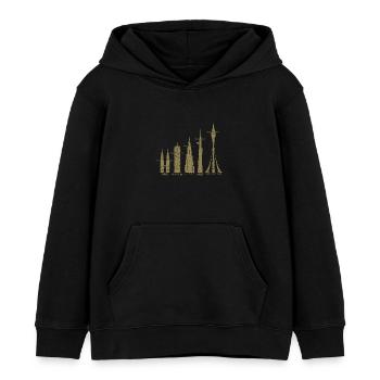 Höchste Wolkenkratzer Wolken Gebäude Mega Türme - Kinder Organic Hoodie Mini Cruiser von Stanley/Stella - Schwarz - Vorne - AI Model Kid Male (0cm)