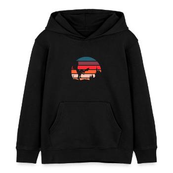Dragon rétro - Fantasy 80s 90s Vintage Design - Sweat à capuche enfant bio Stanley/Stella - noir - Devant - AI Model Kid Male (0cm)