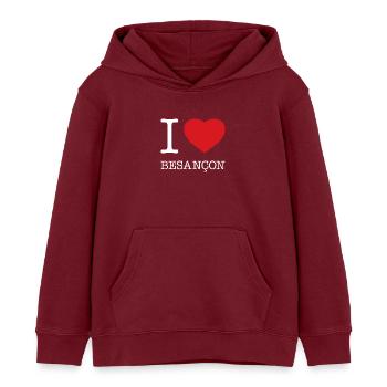I LOVE BESANCON France Frankreich - Kinder Organic Hoodie Mini Cruiser von Stanley/Stella - Burgunderrot - Vorne - AI Model Kid Female (0cm)