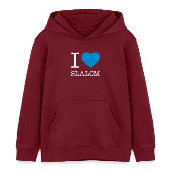 I LOVE SLALOM - Kinder Organic Hoodie Mini Cruiser von Stanley/Stella - Burgunderrot - Vorne - AI Model Kid Female (0cm)