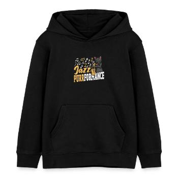 Lustige Katze spielt Saxophon, Sonnenbrille, - Kinder Organic Hoodie Mini Cruiser von Stanley/Stella - Schwarz - Vorne - AI Model Kid Male (0cm)