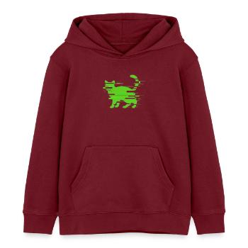 Glitch Cat - Kids Organic Hoodie by Stanley/Stella - burgundy - Front - AI Model Kid Female (0cm)