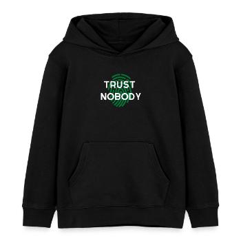 WIDM – Vertraue niemandem. - Kinder Organic Hoodie Mini Cruiser von Stanley/Stella - Schwarz - Vorne - AI Model Kid Male (0cm)