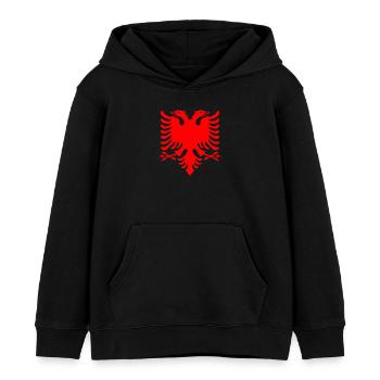Albania - Felpa con cappuccio bambino bio di Stanley/Stella - nero - Fronte - AI Model Kid Male (0cm)