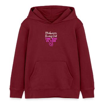 Sage-femme - Sweat à capuche enfant bio Stanley/Stella - bordeaux - Devant - AI Model Kid Female (0cm)