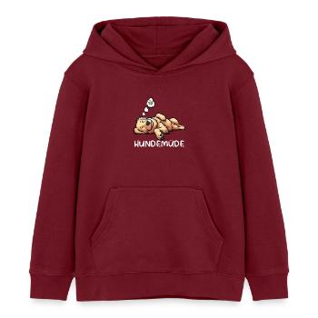 Hundemüde Golden Retriever Goldie Goldiebesitzer - Kinder Organic Hoodie Mini Cruiser von Stanley/Stella - Burgunderrot - Vorne - AI Model Kid Female (0cm)