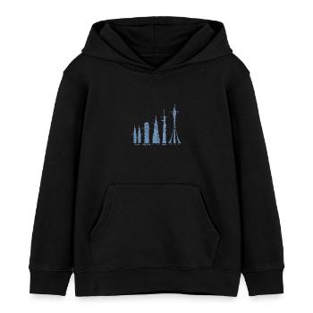 Les plus hauts gratte-ciel Nuages Bâtiments Méga tours - Sweat à capuche enfant bio Stanley/Stella - noir - Devant - AI Model Kid Male (0cm)