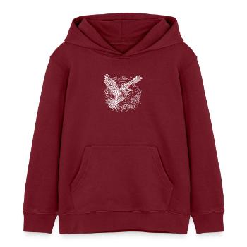 Flying seagull over the water cloud - Kids Organic Hoodie by Stanley/Stella - burgundy - Front - AI Model Kid Female (0cm)